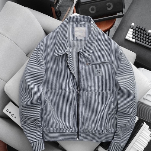 ICONDENIM Striped Utility Denim Jacket for Men